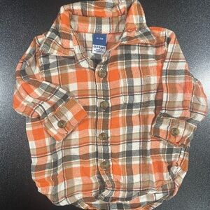 Old Navy Baby Plaid Button-Down Shirt 0-3 mo. 🍊